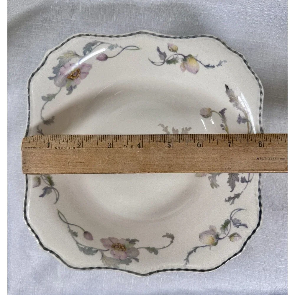 1930s Vintage Stuebenville Ivory Serving Bowl 8” STB137 Rare Rose Dawn Pattern